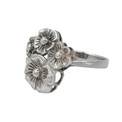 Vintage Sterling Silver 925 Floral Cluster Ring Size 9.5