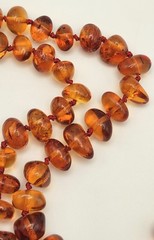 Vintage Baltic Amber Nugget Necklace Hand Knotted 24″ UV