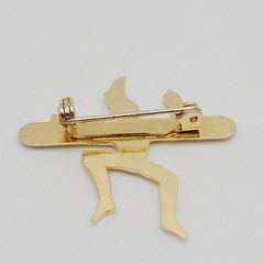 Brownie Pixie Promise Badge Girl Guides Scouts of Canada Gold Tone Vintage Pin