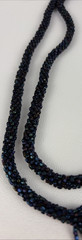 Vintage 1920’s Art Deco Irridescent Black Glass Beaded Sautoir Flapper Necklace