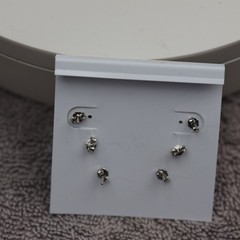3 Pairs New Stud Gemstone Earrings Sterling Silver
