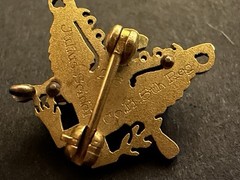 14kt Gold 1920’s Scabbard & Blade Engraved Eagle Military Pin w/Pearls Gemstones