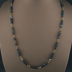 Vintage Tiny Sulaimani Natural Eyes Agate Beads Necklace 24in 6.2–24.2mm