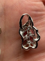 Lot Of 5 Vintage Sterling Pendants Plus Stones Heart Floral Locket