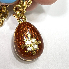 Faberge 5 Egg Bracelet The Museum Company Gold Plated Pewter Jewel Tones