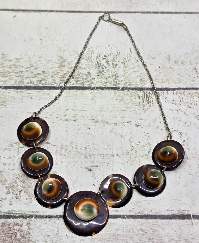 Vintage Operculum Shell Necklace – Shiva Eye / Cat’s Eye Shell Jewelry