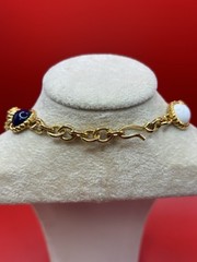 Rare Vintage Monet Nautical Set Rosette Link Collar Necklace & 7″ Link Bracelet