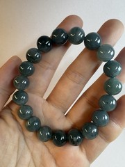 Natural A-Grade Jade ice blue water jadeite beads bracelet 10mm stretch new