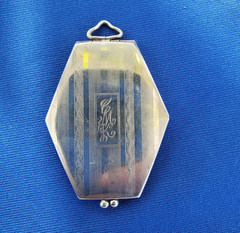 ORIGINAL Antique Deco STERLING SILVER 925 Pendant Vintage Hexagon Lozenge Locket