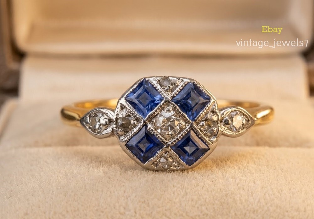 Art Deco Style 1CT Lab Created Diamond Antique Vintage Ring 14K Two-Tone Gold FN