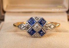 Art Deco Style 1CT Lab Created Diamond Antique Vintage Ring 14K Two-Tone Gold FN