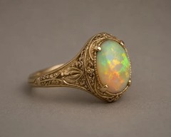 Natural Fire Opal | Antique Engraved Band | Handmade Silver Jewelry