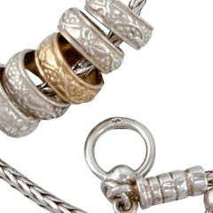 Vintage Sterling Silver 925 Wheat Chain Rings Necklace 15.5”