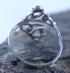 Vintage Filigree Openwork Scroll Ring Size 11.25 925 Sterling Silver Vine Design