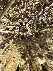 Vintage Emmons Gold Tone Starburst Flower Atomic Brooch Large 2.5″ Textured