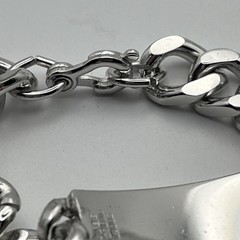 Vintage Sterling Silver Kalbe ID Nameplate Plaque With Stainless Steel Bracelet