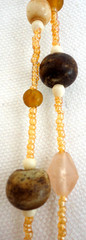 VINTAGE LONG BONE HORN AND GLASS BEAD NECKLACE*India*New With Tags