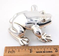 Bat-Agi Israel Sterling Silver 925 Frog Pin/Brooch 17342