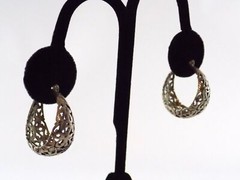 Jezlaine Sterling Silver Pierced Hoop Leverback Earrings 925 Curled Hoops 10.6g