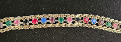 Tennis Bracelet Rainbow Multi Color Rhinestones Crystals Silvertone 7” KOREA
