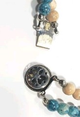 VTG 30″ Bohemian Artisan NECKLACE Stone & Glass Beaded Double-Strand 1980s