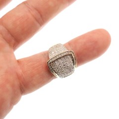 Classic 14k Solid Yellow Gold 1ct Natural Diamond Belt Buckle Ring Size 6.25