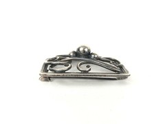Denmark E&M Eiler & Marloe Scroll Orb 11.3 gr Sterling Silver Pin Brooch 1.5″