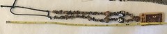 Asian Pendant Necklace Faux Ivory Wood Beads asian letter Brown Amber 15”