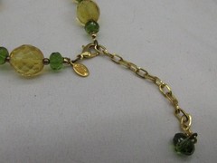 Joan Rivers Czech Republic Yellow & Green Faceted Beaded Necklace 36-39″