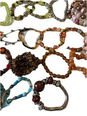 Lot Of 25 Vintage Bracelets, Precious Stones, Glass, Crystal, Silvertone Metal