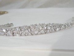 Vintage Sterling Silver 925 Cluster Gemstone Tennis Bracelet 7.5″