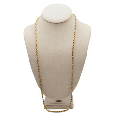 Classic Rope Twist Gold Tone Multi Link Chain Vintage Unisex Necklace 30 Inch
