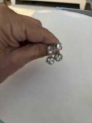 Collection Of Three Pairs Of Vintage Rhinestones & Beaded Earrings