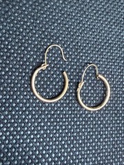 Vintage Stamped Solid 14kt Gold Hoop Earrings 0.43g New Old Stock!