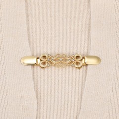 4 Pack Retro Zinc Alloy Sweater Dress Clips Cardigan Collar Clips Gold