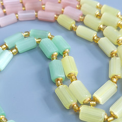 Necklace 23” Vintage Glass Czech Beads Women`s Jewelry Art Deco Style