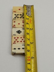 Vintage Hand-Carved Bovine Bone Playing Cards Stretch Bracelet 1950’s Jewelry