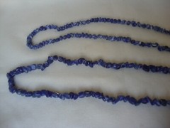 VINTAGE 1970s HANDMADE POLISHED LAPIS IRREGULAR BEADS 35″ ENDLESS NECKLACE