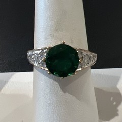 Thailand Ring Size 8.5 Green Stone