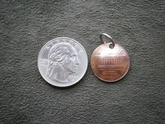 Domed Lincoln Memorial 1 Cent Penny Coin Charm Pendant ~ 2008 ~ 2.6g