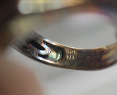 Vintage K AMATO NH 925 Smoky Quartz Ring 8