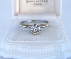 14k Natural .50ct Round Diamond Engagement RING Sz 5.5 Brown Yellow Color Change