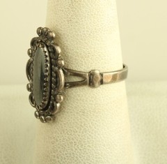 Vintage Sterling Silver Old Pawn hematite ring