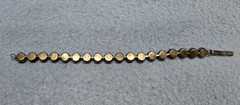Bracelet Vintage Brown Rhinestone Gold Toned