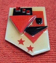 Vintage House Pins by Lucinda Black & Red Home Stars In The Sky Pin / Brooch
