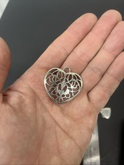 Pewter Heart Charm 5.5grams Pewter 1″ Pendant Metal Jewelry Design Hanging