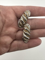 Vintage Gold & Silver Tone Heavy Clip On Earrings