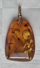 Vintage Natural Baltic Amber Pendant Chunky 14K 583 Gold Bail Made in USSR