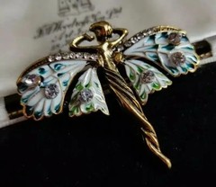 Vintage Fairy Nymph Brooch Art Nouveau Style Shawl Pin Elegant Jewelry Gift Wome