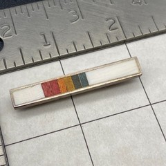 Vintage Modernist Minimalist Multiple Inlay Silver Bar Pin Brooch